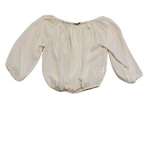 💚 REVAMPED Premium Collection White Off-the-Shoulder Blouse - Size Small- NWOT